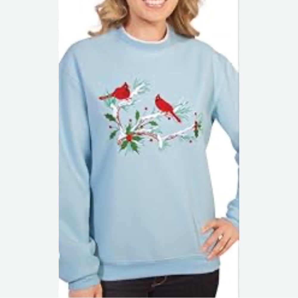 Collections Blue Sweater with Cardinal Design Size XL
